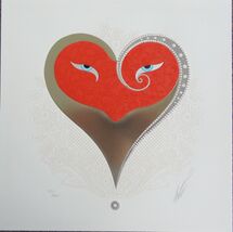 ERTE Heart 2 Embossed Serigraph W/ Foil Stamping Hand Signed &amp; Numbered ... - $391.05