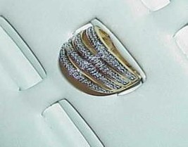 10K .50Ct Diamond Bypass 4 Row Wide Cigar Band Ring Yellow Gold Size 6.25 - £389.88 GBP