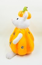 Blue Sky Clayworks White Mouse In Pumpkin Tea light House From Heather G... - £31.96 GBP