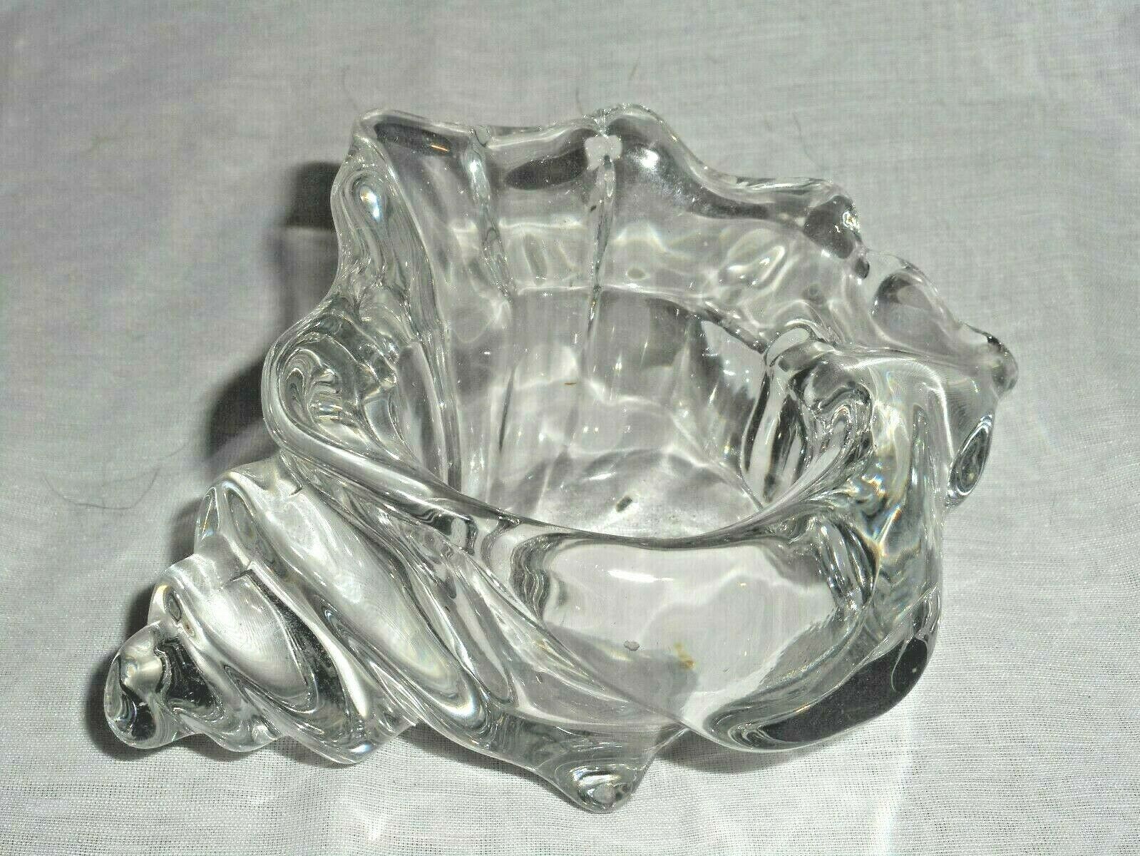 Conch Shell Votive Tea Lite Cup Candle Holder Vintage 1983 Avon Clear Glass - £11.38 GBP