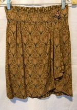 Vintage Dorothy Schoelen Platinum Wrap Skirt with Brooch Button Elastic waist S - £23.72 GBP