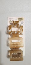 Pack of 3 Scünci Recycled Rectangular Open Center All Hair Neutral Claw ... - $10.52 CAD