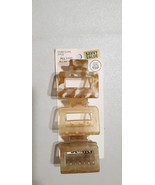 Pack of 3 Scünci Recycled Rectangular Open Center All Hair Neutral Claw ... - $145.31 MXN
