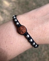 925 Silver Natural RUDRAKSHA Rudraksh 5 Mukhi Bracelet Adjustable Unisex - £14.12 GBP