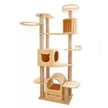 167 cm Cat Tree Tower Unique Cat Tree Natural Cat Play Furniture Tunnel Cat Gift - £344.83 GBP