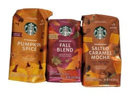 Starbucks Fall Variety 3 Pack Ground Coffee Pumpkin Fall Blend Salted Caramel  - £31.30 GBP