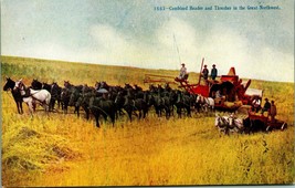 Combined Header Thresher Mule Team Pacific NW Agricultural 1910s DB Postcard UNP - £10.62 GBP