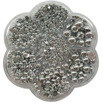 3000Pcs 7 Sizes (2.5/3/4/5/6/8/10Mm) 1 Box Silver Round Flatback Imitation Half  - $13.99