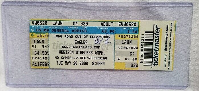 THE EAGLES / GLENN FREY - ORIGINAL 2008 UNUSED WHOLE FULL CONCERT TICKET - $14.00