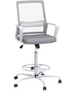 Drafting Chair, Standing Desk Chair With Adjustable Armrests, Height Adj... - £82.61 GBP