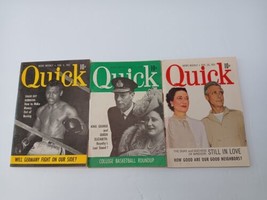 Lot of 3 Vintage Quick News Weekly 1950 And 1951 - Sugar Ray/ Queen Elizabeth - $24.14