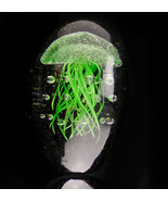 Vintage Large jellyfish paperweight - abstract green blown glass - nauti... - £74.63 GBP