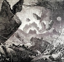 Great Earthquake Sun Stars Moon 1880 Terror Apocalypse Victorian Engravi... - $99.99
