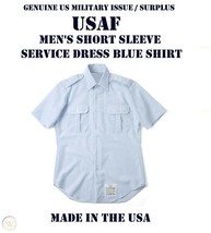 AIR FORCE USAF REGULATION SHIRT MENS SHORT SLEEVE DRESS BLUE UNIFORM ALL... - £25.33 GBP