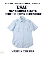 AIR FORCE USAF REGULATION SHIRT MENS SHORT SLEEVE DRESS BLUE UNIFORM ALL... - £25.48 GBP