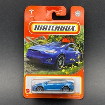Matchbox 2021 &#39;21 Tesla Model X Sedan Vehicle Metallic Blue Diecast 1/64 Scale - £8.88 GBP