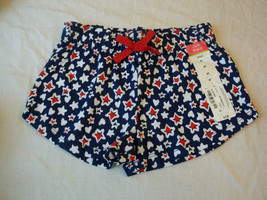 Okie Dokie Girls Shorts  Size S4 Red White Blue Stars  New W Tags - £6.40 GBP
