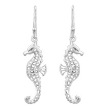 Ocean&#39;s Charm Seahorse Sterling Silver Dangle Earrings - £15.81 GBP