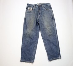 Vtg FUBU Limited Edition Mens 38x32 Distressed Baggy Fit Wide Leg Denim Jeans - $69.25