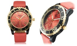 NEW Geneva 62623415 Platinum Revive Womens Coral/Pink Watch W/ Fake Chronographs - £23.84 GBP