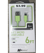 Micro USB-to-USB 6’ Charging Cable Cord (Mobil Essentials) NIB - £2.98 GBP