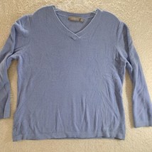 Croft &amp; Barrow Womens Stretch Knit Pullover Top Size XL Light Blue Or Pu... - $12.59