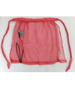 VTG Chiffon Hand Made Half Apron Red Valentines Day Folk Art Cooking Baking - $11.39