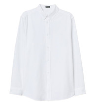 Kesimo Men's Button Up Pointed Collar Long Sleeve White Dress Shirt - Small - £15.02 GBP
