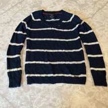 U.S. POLO ASSN. Men’s Medium Crewneck Blue Sweater White Striped - $16.56