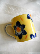 * Joy Club Cup Hand Painted Multi Colored Table and Flowers Design Coffe... - £7.71 GBP