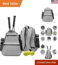 Sleek Gray Tennis Backpack - Fits 2 Rackets, Shoes &amp; Extra Gear, 9 Compa... - $54.00