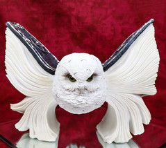 Arctic Magic White Snow Owl Flapping Its Pentagram Spellbook Wings Figurine - £28.94 GBP