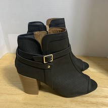 Qupid Clyde Women&#39;s Black Ankle Booties Size  10 OS605 - $305.84 MXN