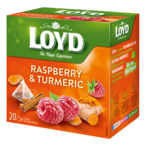 LOYD tea fruit herbal infusion tea RASPBERRY TURMERIC -1 box/20 tea bags - - $9.89
