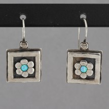 RARE Vintage Didae for Silpada Oxidized Sterling Opal Flower Drop Earrings W0841 - £47.39 GBP