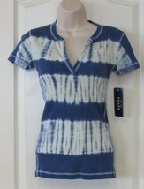 Chaps Henley V-Neck Short Sleeve Top Tie Dye Women&#39;s  Sz XS NWT MSRP$45 - $16.37
