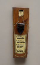 Beer Bottle Opener Novelty Wood Wall Mount Vintage - £7.05 GBP