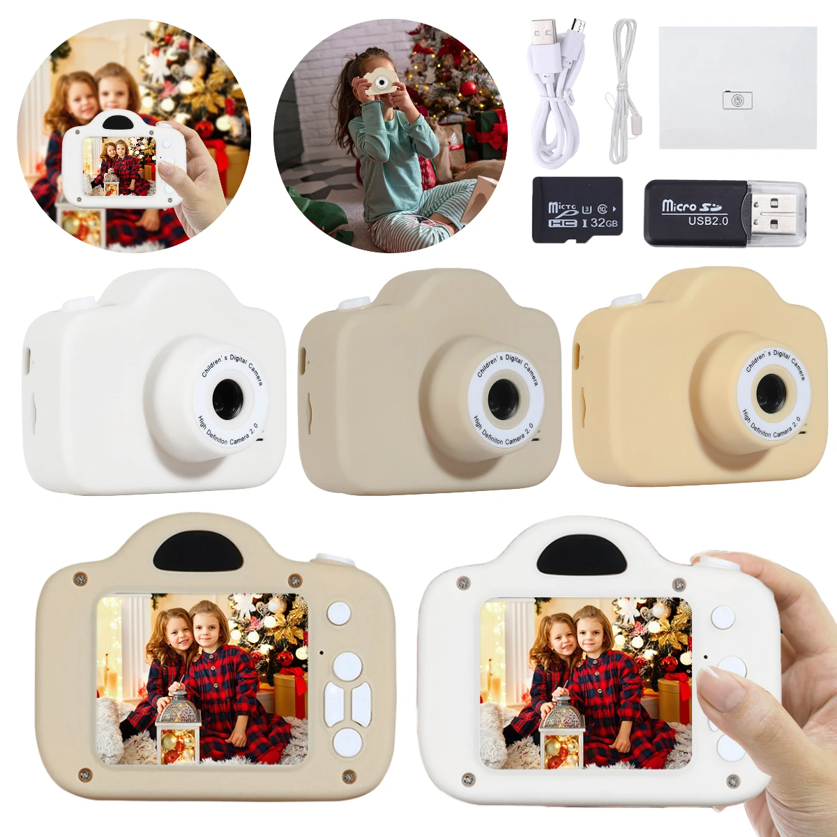 Kids Camera Toy 2Inch HD IPS Screen Child Selfie Camera with Lanyard USB - £8.20 GBP+