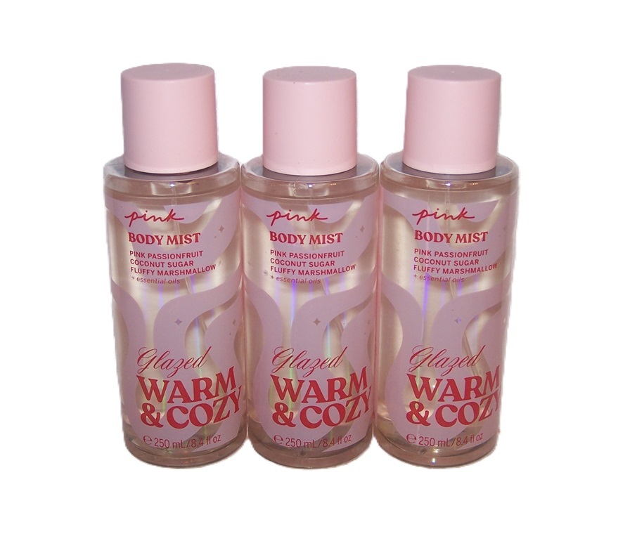 Warm & Cozy Glazed Body Mist 8.4 oz Victoria's Secret Pink Lot of 3