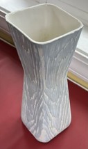 11” Shawnee Pottery USA Hand Painted Sky Blue Wood Bark Vase #1211 - $17.00