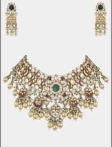 VeroniQ Trends-Bollywood Style Bridal Gold Plated Handmade Kundan With Pearls Ch - £296.31 GBP