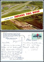 INDIANA Postcard - Toll Road, Aerial View Twin Service Plaza, Eastpoint Toll E10 - £2.53 GBP