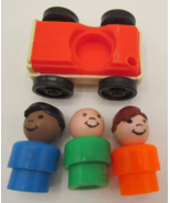 Fisher Price Vintage 1980s Little People Orange Gas Car and three divers... - $276.38 MXN