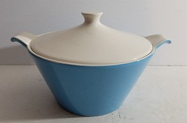 Vtg MCM Royal China Blue Heaven Lidded Vegetable Casserole Dish Bowl Ironstone - £76.81 GBP