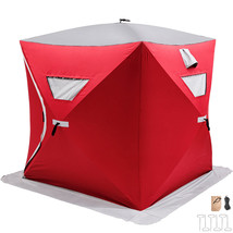 VEVOR 2-3 Person Ice Lake Fishing Shelter Pop-Up Insulated Tent w/ Carry... - £133.48 GBP