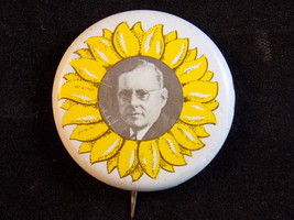 1936 Alf Landon For President Picture Pin 7/8&quot; Celluloid Republican Party Vs FDR - £6.98 GBP