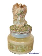 Sarah&#39;s Angel Figurine Avon Luminous Treasures scented candle love joy glass vtg - £39.52 GBP
