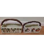 Rustic Wooden Hand Painted Baskets / Caddys - £6.20 GBP