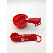 Vintage Betty Crocker Nesting Hanging Measuring Cups And Spoons Red - $9.97