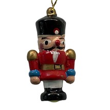 Vintage Toy Solider Wood Christmas Tree Ornament Handpainted 2.5&quot; Tall - £7.50 GBP